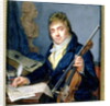 Portrait of a Composer, with his Violin and Score by Francois Elie Vincent