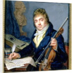 Portrait of a Composer, with his Violin and Score by Francois Elie Vincent