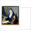 Portrait of a Composer, with his Violin and Score by Francois Elie Vincent
