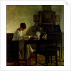 Girl Reading in an Interior by Carl Holsoe