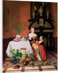 Interior with figures and fruit by David Emil Joseph de Noter