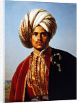 Ottoman turbanned warrior by Francois Henri Alexandre La Fond