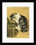 Cat with a Basket by Charles van den Eycken