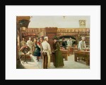 Study of the interior of the kitchen at Windsor Castle with a visit by the Royal Family, 1886 by Frank Watkins