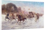 Cossacks in a winter landscape by Anton Baumgartner-Stoiloff