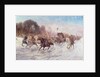 Cossacks in a winter landscape by Anton Baumgartner-Stoiloff