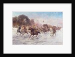Cossacks in a winter landscape by Anton Baumgartner-Stoiloff