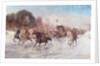 Cossacks in a winter landscape by Anton Baumgartner-Stoiloff