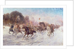Cossacks in a winter landscape by Anton Baumgartner-Stoiloff