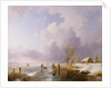 Landscape with frozen canal, 1842 by Remigius van Haanen