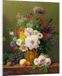 Still Life with Flowers and Fruit by Anthony Obermann