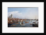 View of the River Thames with St. Paul's and Old London Bridge by William James