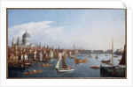 View of the River Thames with St. Paul's and Old London Bridge by William James