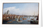 View of the River Thames with St. Paul's and Old London Bridge by William James