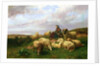 Shepherdess resting with her flock, 1867 by Edmond Jean-Baptiste Tschaggeny