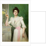 Portrait of a lady holding a fan, 1898 by Jules-Charles Aviat