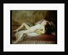 Nude lying on a chaise longue by Gustave-Henri-Eugene Delhumeau