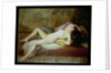 Nude lying on a chaise longue by Gustave-Henri-Eugene Delhumeau