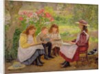 Lesson in the Garden, 1900 by Ada Shirley-Fox