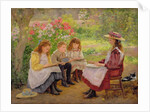 Lesson in the Garden, 1900 by Ada Shirley-Fox