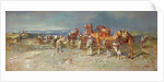 The Arab Caravan by Italian School