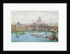 View from the south of St Paul's Cathedral, Blackfriars Bridge and City of London School with boats on the River Thames, c.1921 by Henry Edward Tidmarsh