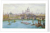 View from the south of St Paul's Cathedral, Blackfriars Bridge and City of London School with boats on the River Thames, c.1921 by Henry Edward Tidmarsh