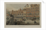 View of Charing Cross showing horse-drawn vehicles, figures and the Dublin Hotel Tavern and Coffee House, 1807 by George Shepherd