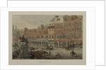 View of Charing Cross showing horse-drawn vehicles, figures and the Dublin Hotel Tavern and Coffee House, 1807 by George Shepherd