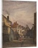 View of a woman and child walking down Crown Court, Bermondsey, c.1825 by W. Barker