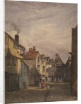 View of a woman and child walking down Crown Court, Bermondsey, c.1825 by W. Barker