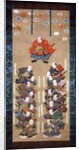 Shogun of the Tokugawa family with the 16 noble Samurai, 17th century by Japanese School