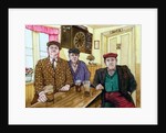 Three Men in a Pub, 1984 by Gillian Lawson