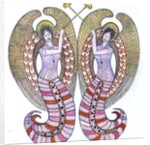 Two angels with trumpets, 1995 by Gillian Lawson