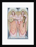 Two angels playing instruments, 1995 by Gillian Lawson