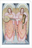 Two angels playing instruments, 1995 by Gillian Lawson