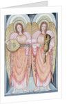 Two angels playing instruments, 1995 by Gillian Lawson