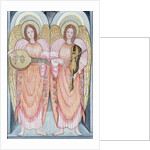 Two angels playing instruments, 1995 by Gillian Lawson