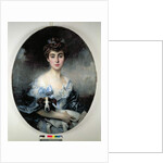 Young Woman with a Dog by Francois Flameng