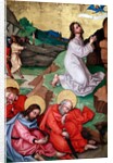 Jesus praying in the gardenof Gethsemane after the Last Supper, while the disciples sleep by Martin Schongauer