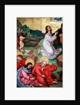 Jesus praying in the gardenof Gethsemane after the Last Supper, while the disciples sleep by Martin Schongauer