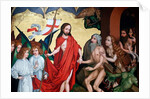 Jesus pulls Adam and Eve out of their graves at resurrection by Martin Schongauer