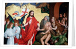 Jesus pulls Adam and Eve out of their graves at resurrection by Martin Schongauer