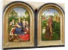 Diptych of Jean du Cellier: The Virgin and Child with Saints and the donor presented by St.John the Baptiste, c.1490 by Hans Memling