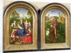 Diptych of Jean du Cellier: The Virgin and Child with Saints and the donor presented by St.John the Baptiste, c.1490 by Hans Memling