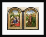 Diptych of Jean du Cellier: The Virgin and Child with Saints and the donor presented by St.John the Baptiste, c.1490 by Hans Memling
