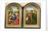 Diptych of Jean du Cellier: The Virgin and Child with Saints and the donor presented by St.John the Baptiste, c.1490 by Hans Memling