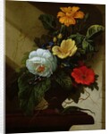 Still life with flowers by Elias van den Broeck
