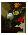 Still life with flowers by Elias van den Broeck