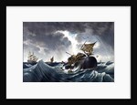 Whale Destroying Whaling Ship, c.1875 by American School